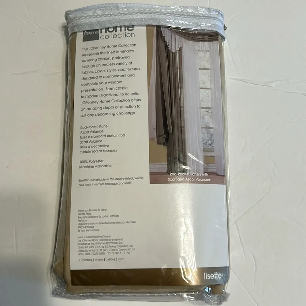JCPenney Home Collection Lisette One Rod Pocket Panel Curtain Tan Nude 60 X 84